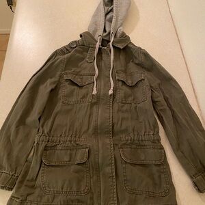 Sound & Matter Khaki Jacket with Gray Hood